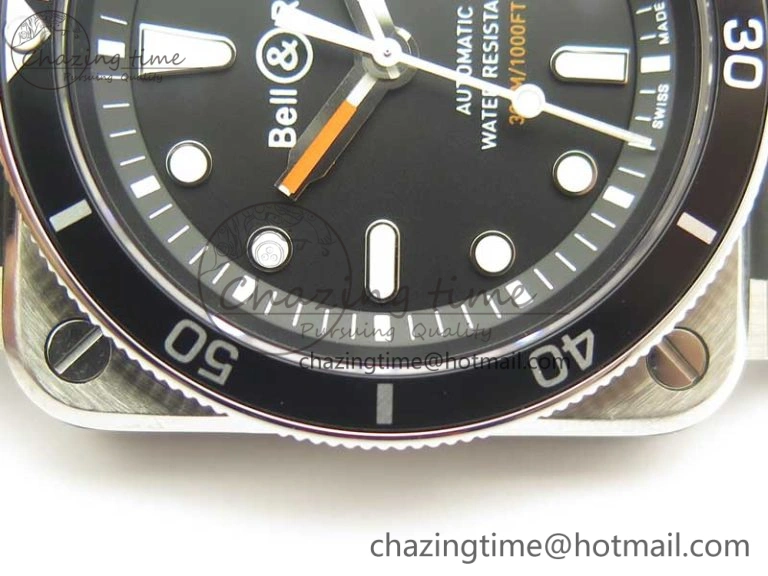 Durable BR 03-92 Diver SS OXF 1:1 Best Edition Black Dial on Rubber Strap MIYOTA 9015 (Free Leather) 5185