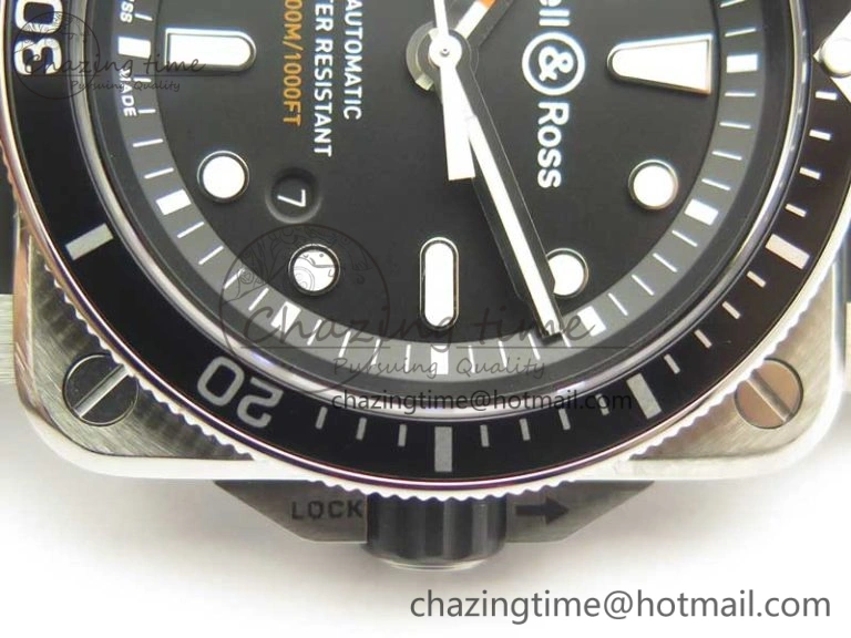 Durable BR 03-92 Diver SS OXF 1:1 Best Edition Black Dial on Rubber Strap MIYOTA 9015 (Free Leather) 5185