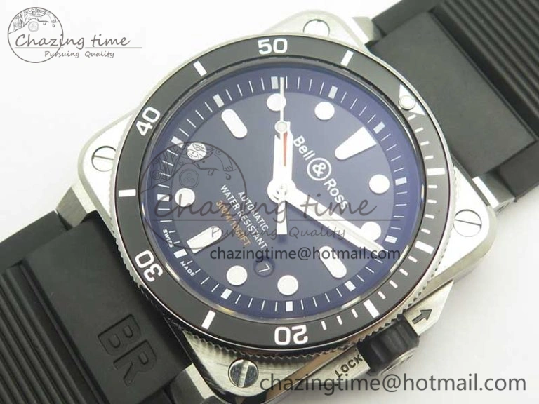 Durable BR 03-92 Diver SS OXF 1:1 Best Edition Black Dial on Rubber Strap MIYOTA 9015 (Free Leather) 5185