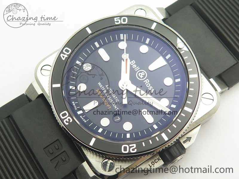 Durable BR 03-92 Diver SS OXF 1:1 Best Edition Black Dial on Rubber Strap MIYOTA 9015 (Free Leather) 5185