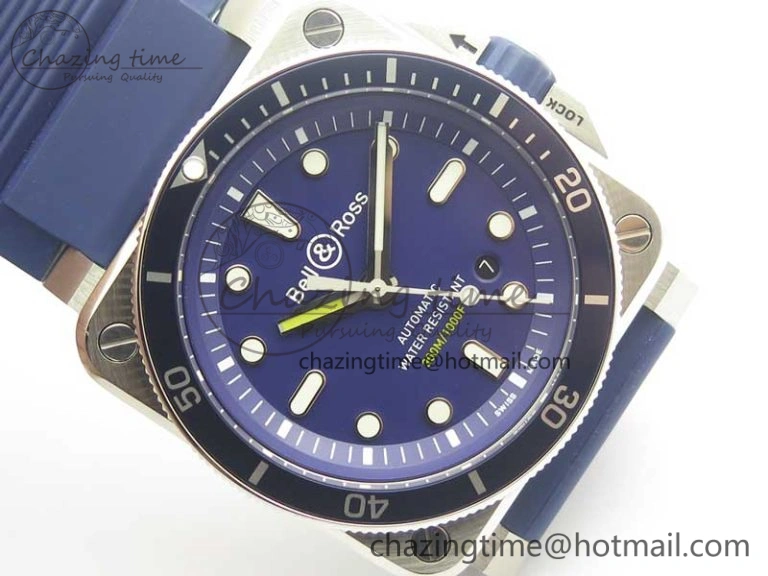 BR 03-92 Diver SS OXF 1:1 Best Edition Blue Dial on Rubber Strap MIYOTA 9015 (Free Leather) Affordable 5182