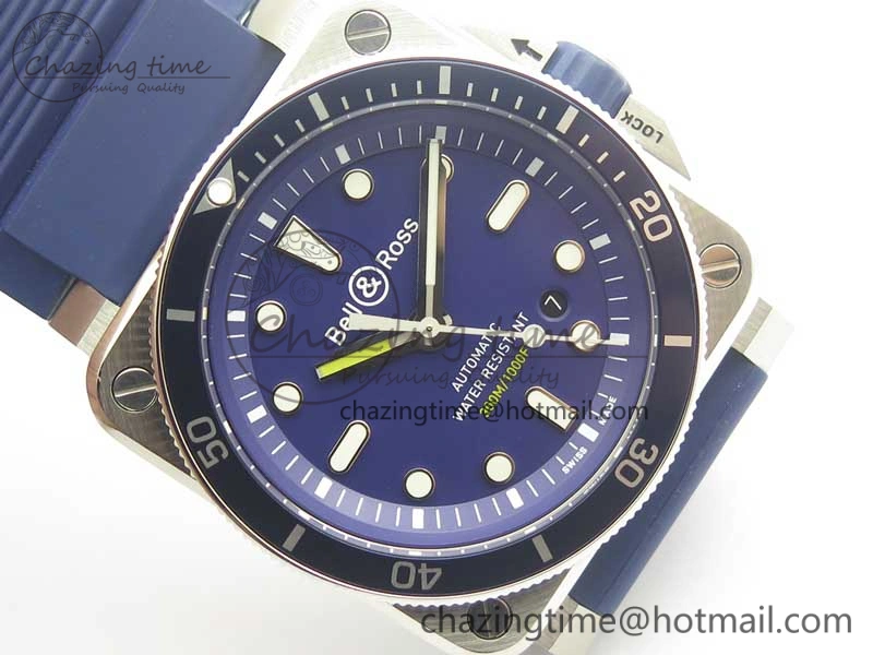 BR 03-92 Diver SS OXF 1:1 Best Edition Blue Dial on Rubber Strap MIYOTA 9015 (Free Leather) Affordable 5182