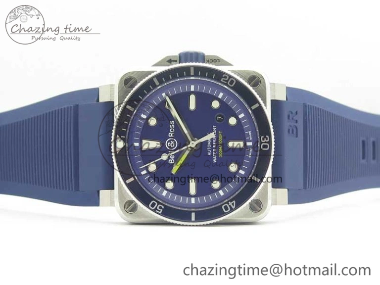 BR 03-92 Diver SS OXF 1:1 Best Edition Blue Dial on Rubber Strap MIYOTA 9015 (Free Leather) Affordable 5182