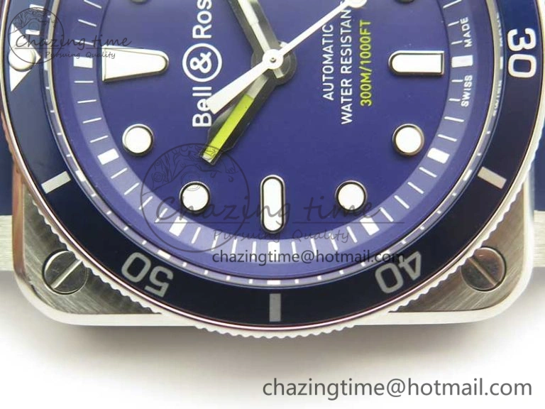 BR 03-92 Diver SS OXF 1:1 Best Edition Blue Dial on Rubber Strap MIYOTA 9015 (Free Leather) Affordable 5182