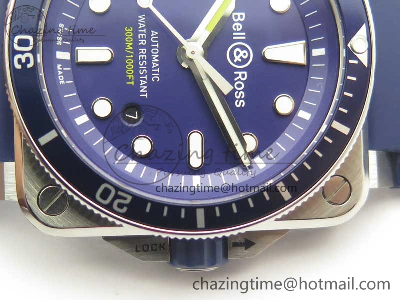 BR 03-92 Diver SS OXF 1:1 Best Edition Blue Dial on Rubber Strap MIYOTA 9015 (Free Leather) Affordable 5182