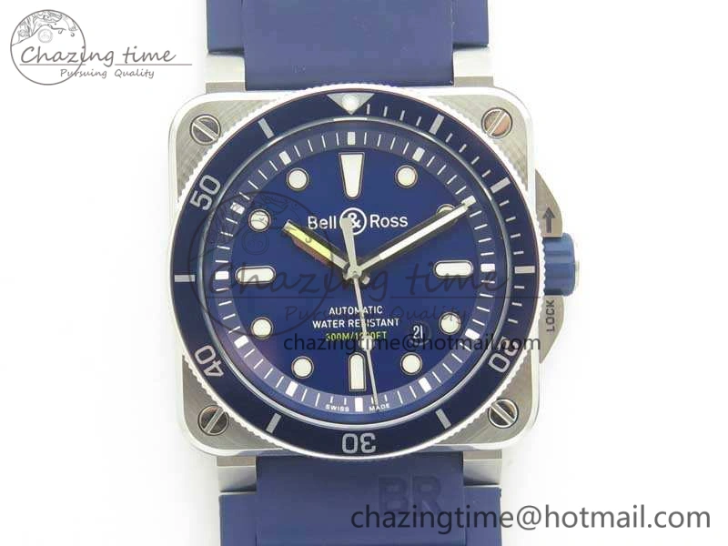 Versatile BR 03-92 Diver SS RDF 1:1 Best Edition Blue Dial On Rubber Strap MIYOTA9015 (Free Nylon Strap) 5189