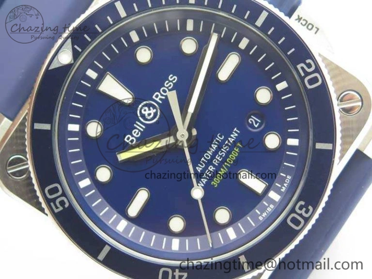 Versatile BR 03-92 Diver SS RDF 1:1 Best Edition Blue Dial On Rubber Strap MIYOTA9015 (Free Nylon Strap) 5189
