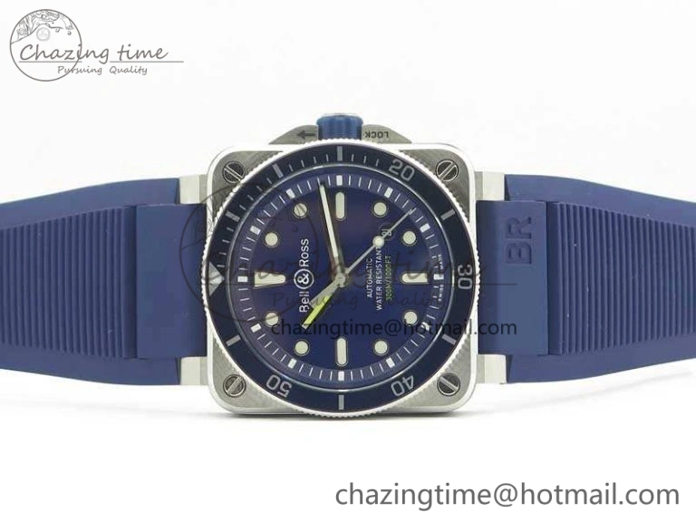 Versatile BR 03-92 Diver SS RDF 1:1 Best Edition Blue Dial On Rubber Strap MIYOTA9015 (Free Nylon Strap) 5189