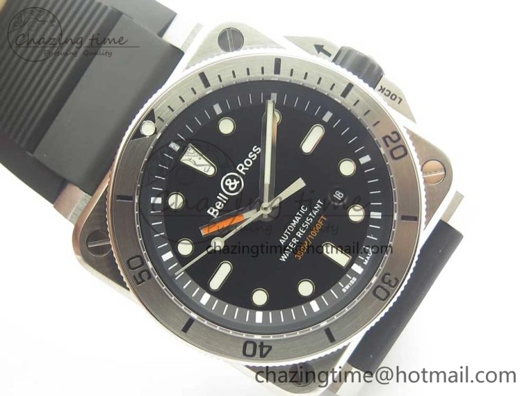 ZipUp BR 03-92 Diver SS SS Bezel Black Dial on Rubber Strap MIYOTA 9015 (Free Leather Strap) 5183