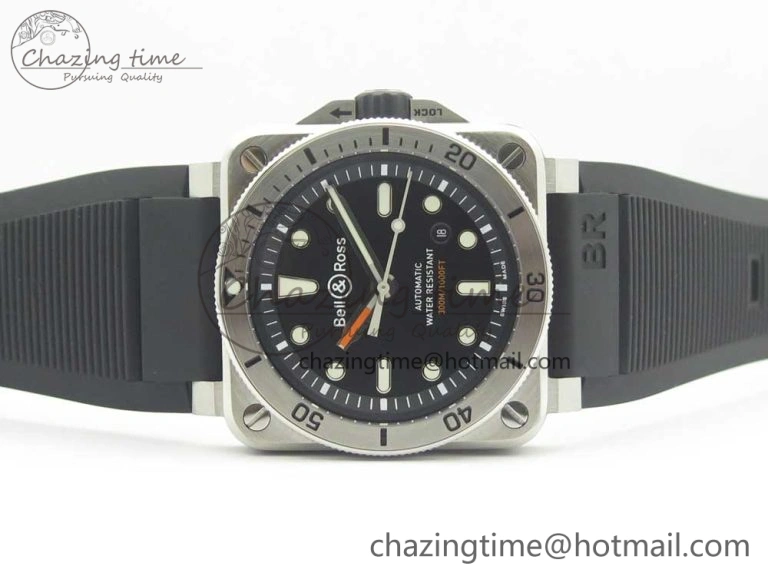 ZipUp BR 03-92 Diver SS SS Bezel Black Dial on Rubber Strap MIYOTA 9015 (Free Leather Strap) 5183