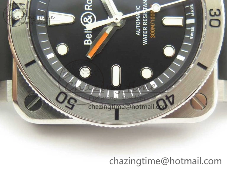 ZipUp BR 03-92 Diver SS SS Bezel Black Dial on Rubber Strap MIYOTA 9015 (Free Leather Strap) 5183