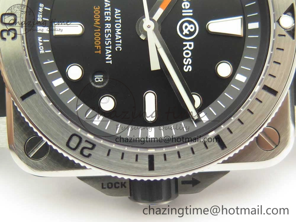 ZipUp BR 03-92 Diver SS SS Bezel Black Dial on Rubber Strap MIYOTA 9015 (Free Leather Strap) 5183