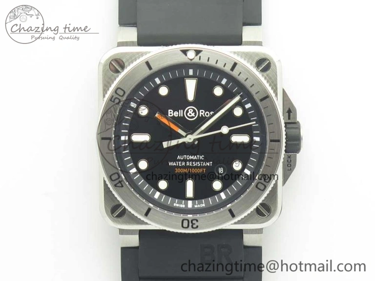ZipUp BR 03-92 Diver SS SS Bezel Black Dial on Rubber Strap MIYOTA 9015 (Free Leather Strap) 5183