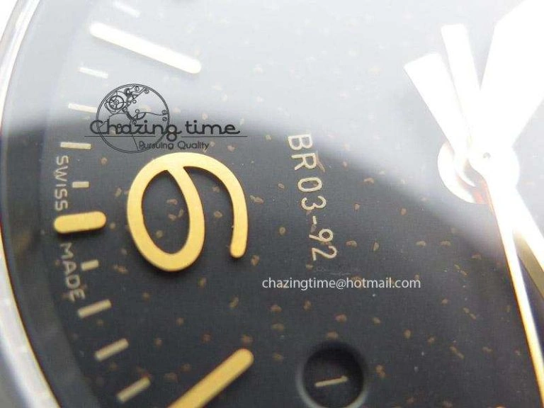 Practical BR 03-92 Golden Heritage SS ZF 1:1 Best Edition On Brown Leather Strap MIYOTA 5244