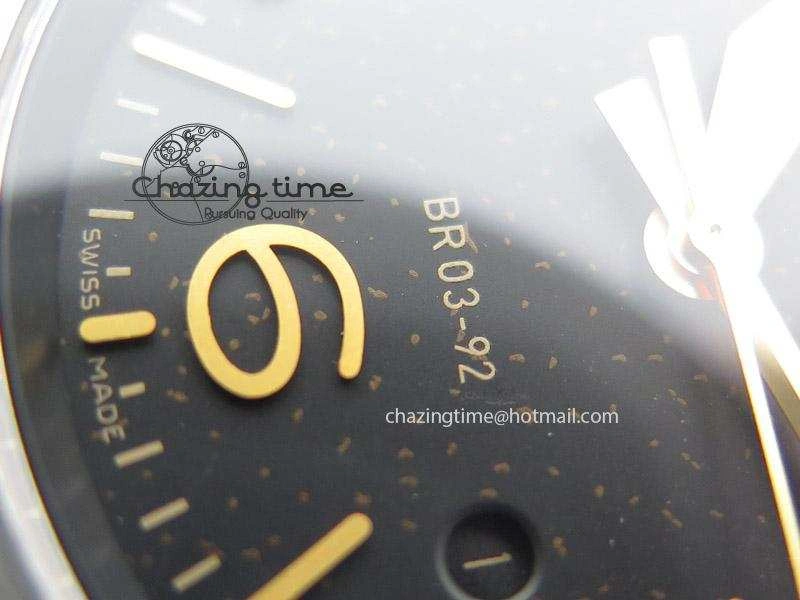 Practical BR 03-92 Golden Heritage SS ZF 1:1 Best Edition On Brown Leather Strap MIYOTA 5244