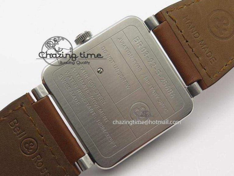 Practical BR 03-92 Golden Heritage SS ZF 1:1 Best Edition On Brown Leather Strap MIYOTA 5244