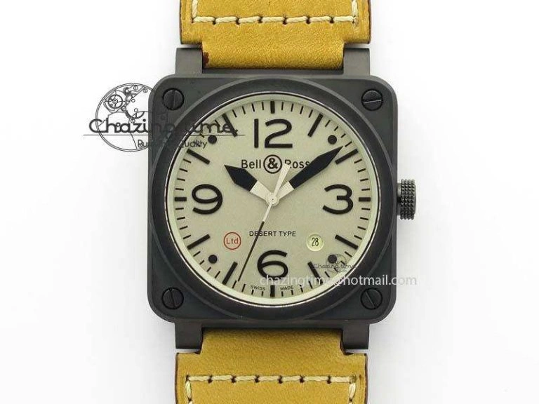 Practical BR 03-92 Golden Heritage SS ZF 1:1 Best Edition On Brown Leather Strap MIYOTA 5244