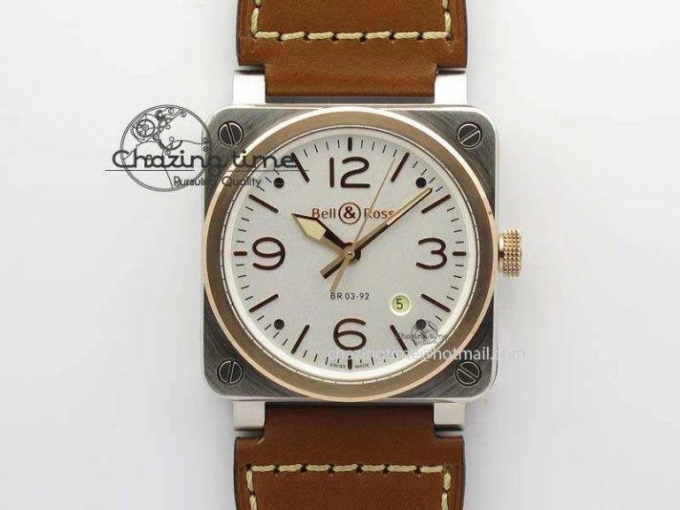 Practical BR 03-92 Golden Heritage SS ZF 1:1 Best Edition On Brown Leather Strap MIYOTA 5244