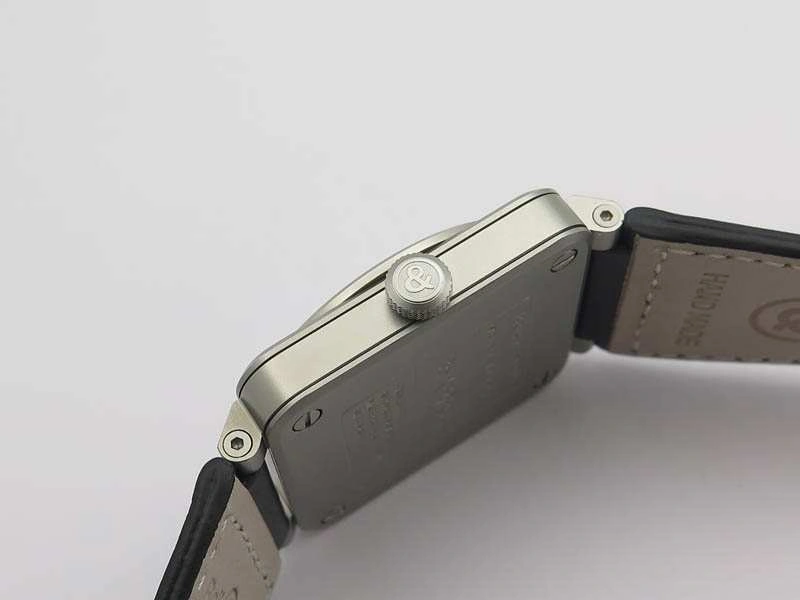 BR 03-92 Horograph Satin-Polished Steel Black Dial On Leather Strap MIYOTA 9015 (Free Nylon Strap) FlexibleFit 5219