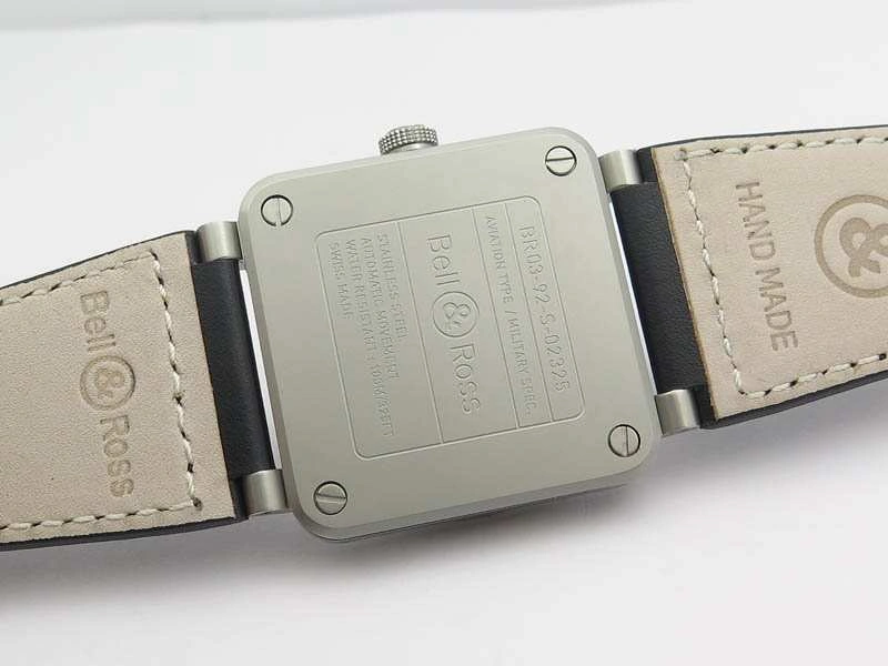 BR 03-92 Horograph Satin-Polished Steel Black Dial On Leather Strap MIYOTA 9015 (Free Nylon Strap) FlexibleFit 5219