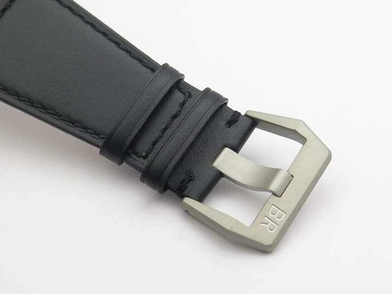 BR 03-92 Horograph Satin-Polished Steel Black Dial On Leather Strap MIYOTA 9015 (Free Nylon Strap) FlexibleFit 5219