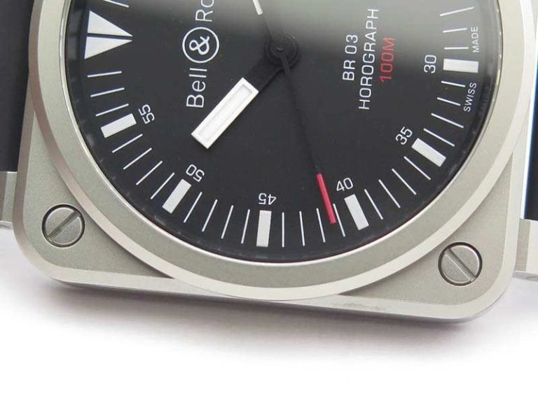 BR 03-92 Horograph Satin-polished Steel Black Dial On Rubber Strap MIYOTA 9015 (Free Nylon Strap) Durable 5210