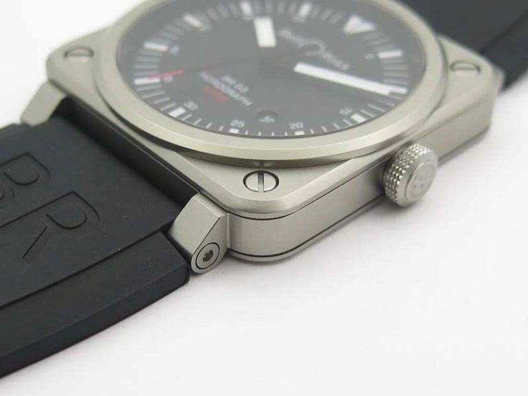 BR 03-92 Horograph Satin-polished Steel Black Dial On Rubber Strap MIYOTA 9015 (Free Nylon Strap) Durable 5210