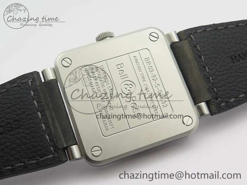 BR 03-92 Horolum Satin Polished Steel Gray Dial On Leather Strap MIYOTA 9015 (Free Nylon Strap) V FreshLook 5203