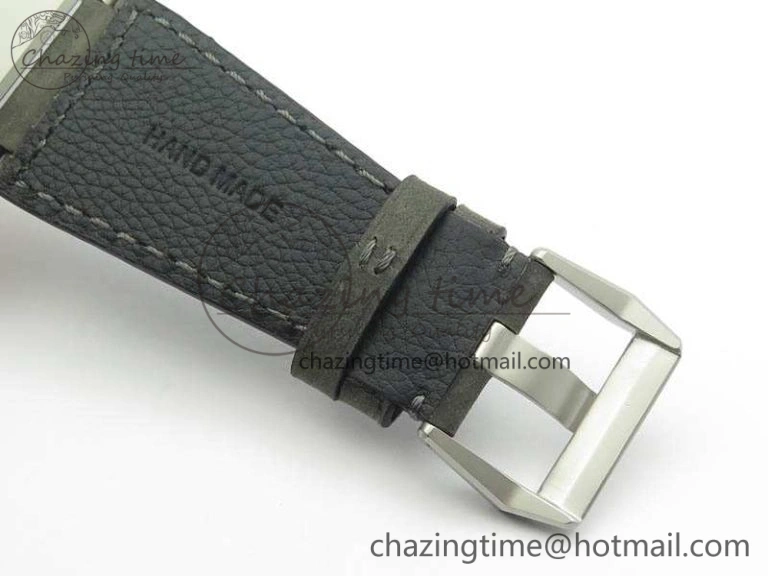 BR 03-92 Horolum Satin Polished Steel Gray Dial On Leather Strap MIYOTA 9015 (Free Nylon Strap) V FreshLook 5203