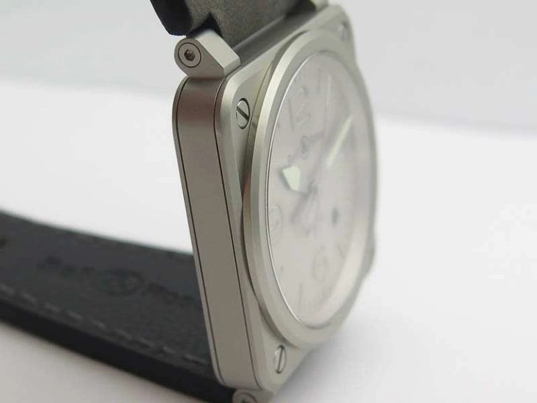 SunProtective BR 03-92 Horolum Satin-Polished Steel Gray Dial On Leather Strap MIYOTA 9015 (Free Nylon Strap) 5209