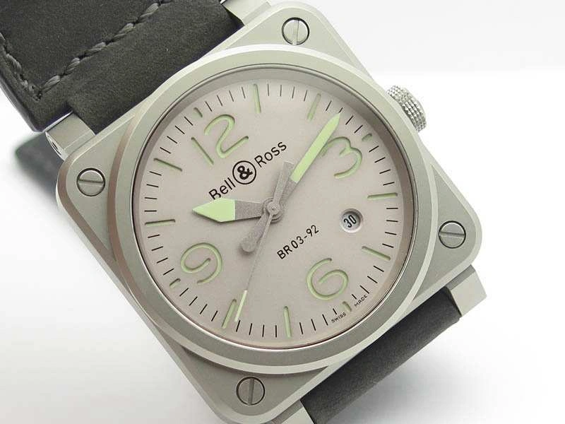 SunProtective BR 03-92 Horolum Satin-Polished Steel Gray Dial On Leather Strap MIYOTA 9015 (Free Nylon Strap) 5209