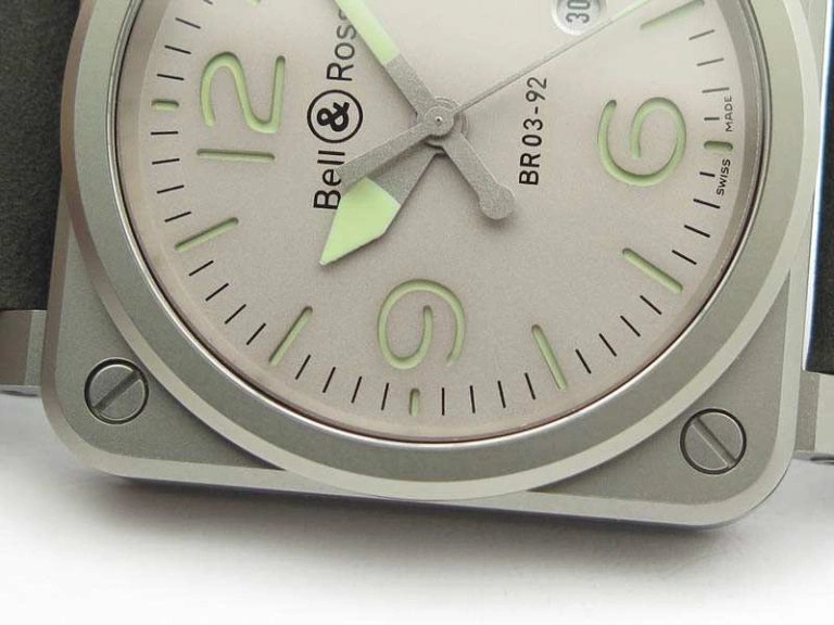 SunProtective BR 03-92 Horolum Satin-Polished Steel Gray Dial On Leather Strap MIYOTA 9015 (Free Nylon Strap) 5209