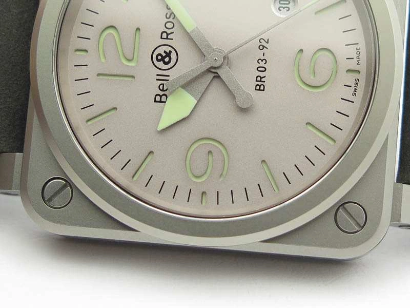 SunProtective BR 03-92 Horolum Satin-Polished Steel Gray Dial On Leather Strap MIYOTA 9015 (Free Nylon Strap) 5209