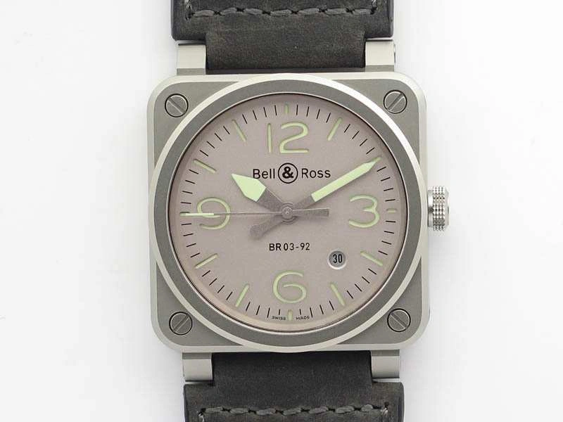 SunProtective BR 03-92 Horolum Satin-Polished Steel Gray Dial On Leather Strap MIYOTA 9015 (Free Nylon Strap) 5209