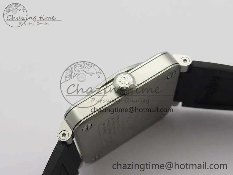 FlexibleFit BR 03-92 Horolum Satin Polished Steel Gray Dial On Rubber Strap MIYOTA 9015 (Free Nylon Strap) V 5202