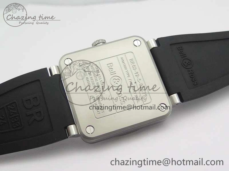 FlexibleFit BR 03-92 Horolum Satin Polished Steel Gray Dial On Rubber Strap MIYOTA 9015 (Free Nylon Strap) V 5202