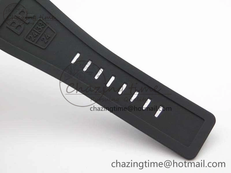 FlexibleFit BR 03-92 Horolum Satin Polished Steel Gray Dial On Rubber Strap MIYOTA 9015 (Free Nylon Strap) V 5202