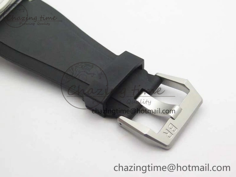 FlexibleFit BR 03-92 Horolum Satin Polished Steel Gray Dial On Rubber Strap MIYOTA 9015 (Free Nylon Strap) V 5202