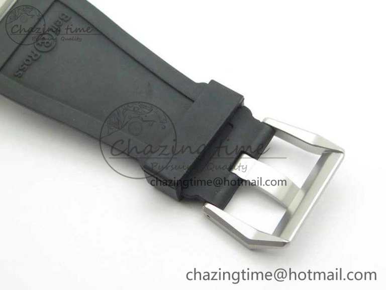 FlexibleFit BR 03-92 Horolum Satin Polished Steel Gray Dial On Rubber Strap MIYOTA 9015 (Free Nylon Strap) V 5202