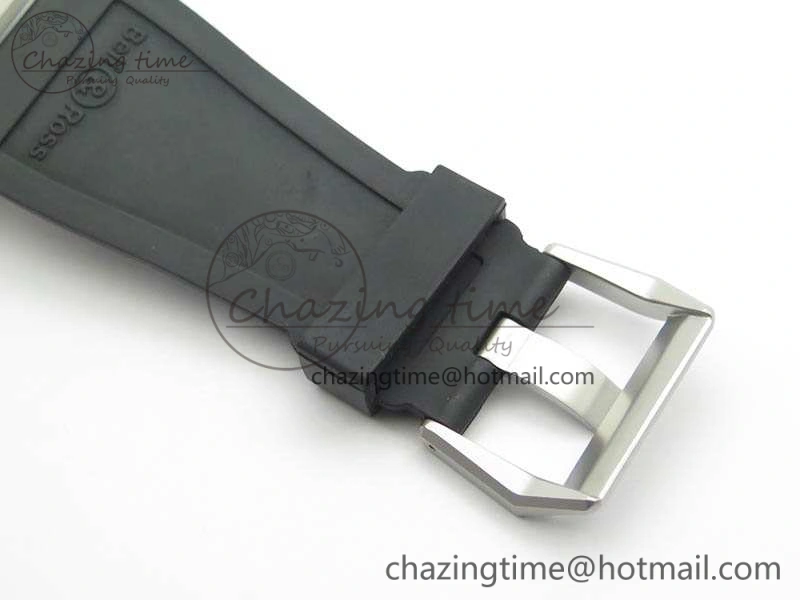 FlexibleFit BR 03-92 Horolum Satin Polished Steel Gray Dial On Rubber Strap MIYOTA 9015 (Free Nylon Strap) V 5202