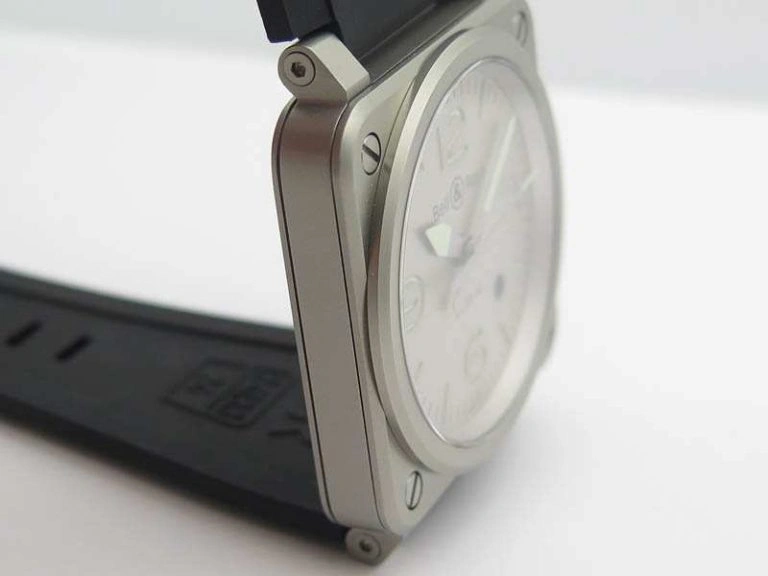 BR 03-92 Horolum Satin-polished Steel Gray Dial On Rubber Strap MIYOTA 9015 (Free Nylon Strap) Modern 5208