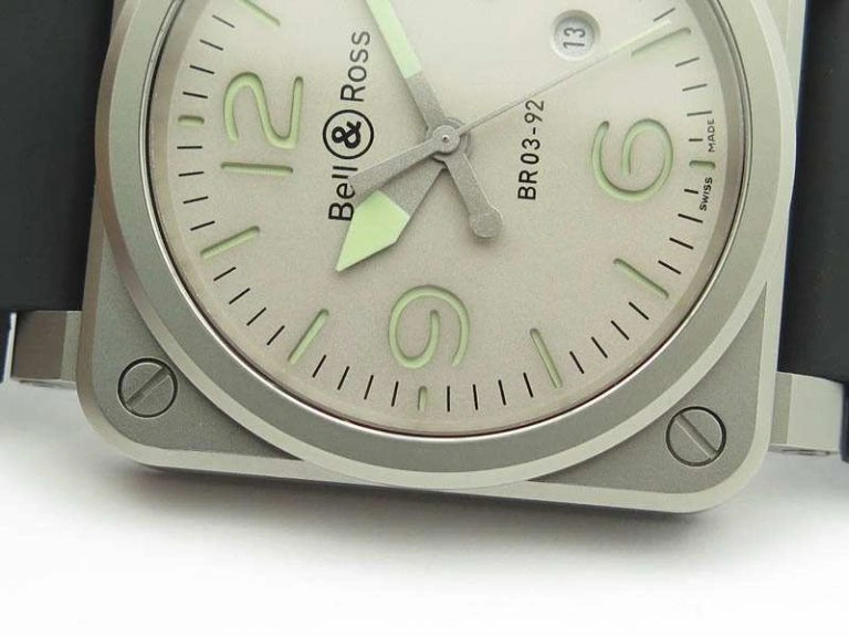 BR 03-92 Horolum Satin-polished Steel Gray Dial On Rubber Strap MIYOTA 9015 (Free Nylon Strap) Modern 5208