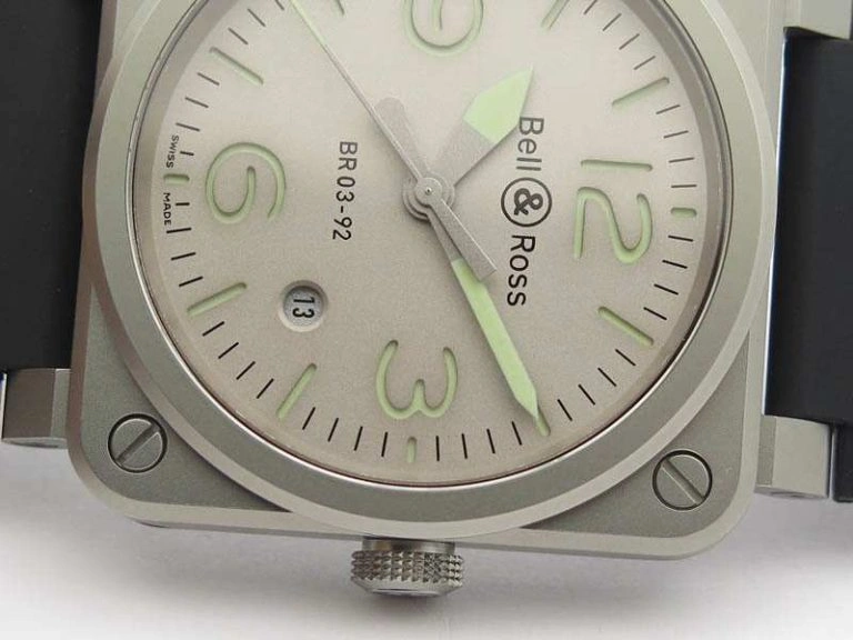 BR 03-92 Horolum Satin-polished Steel Gray Dial On Rubber Strap MIYOTA 9015 (Free Nylon Strap) Modern 5208