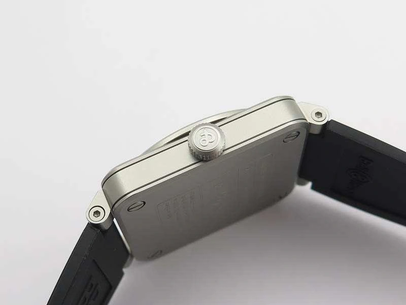 BR 03-92 Horolum Satin-polished Steel Gray Dial On Rubber Strap MIYOTA 9015 (Free Nylon Strap) Modern 5208