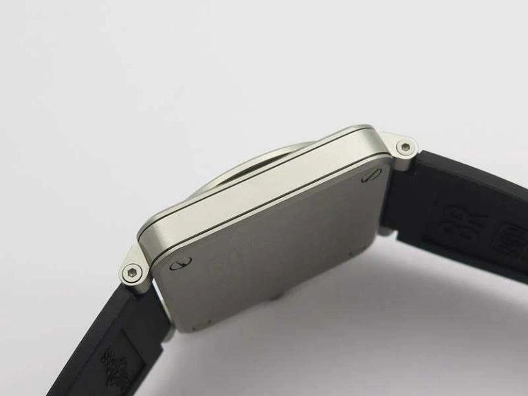 BR 03-92 Horolum Satin-polished Steel Gray Dial On Rubber Strap MIYOTA 9015 (Free Nylon Strap) Modern 5208