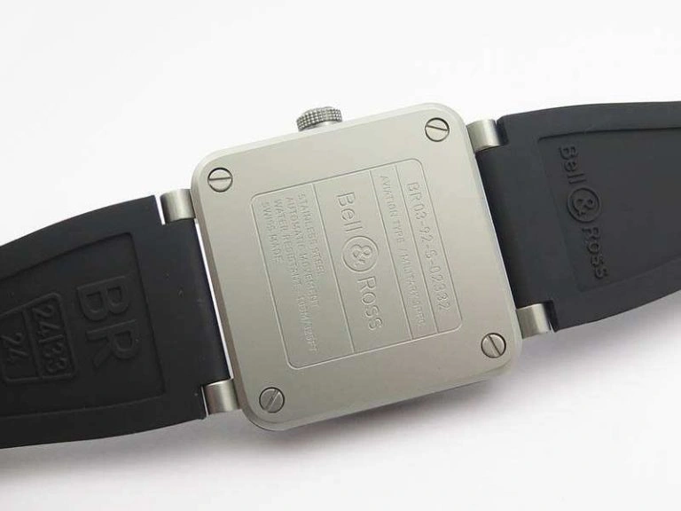 BR 03-92 Horolum Satin-polished Steel Gray Dial On Rubber Strap MIYOTA 9015 (Free Nylon Strap) Modern 5208