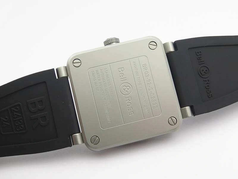 BR 03-92 Horolum Satin-polished Steel Gray Dial On Rubber Strap MIYOTA 9015 (Free Nylon Strap) Modern 5208
