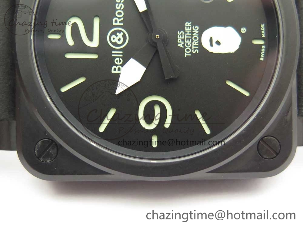 Lightweight BR 03-92 PVD 1:1 Best Edition Black Apes Dial on Black Rubber Strap MIYOTA 9015 V 5178