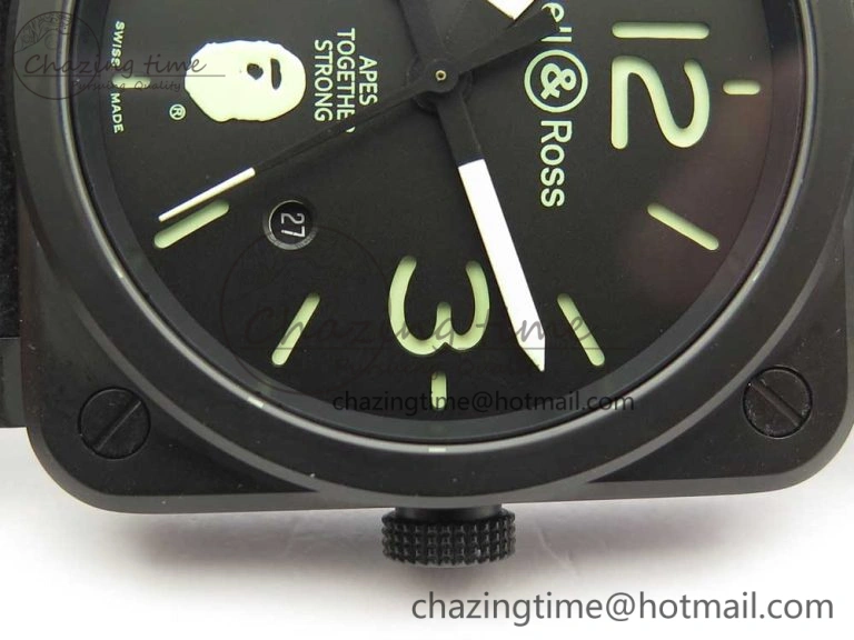 Lightweight BR 03-92 PVD 1:1 Best Edition Black Apes Dial on Black Rubber Strap MIYOTA 9015 V 5178