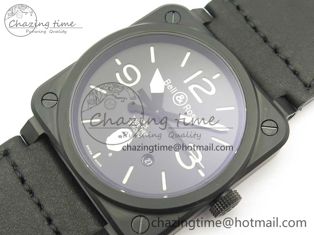 Lightweight BR 03-92 PVD 1:1 Best Edition Black Apes Dial on Black Rubber Strap MIYOTA 9015 V 5178